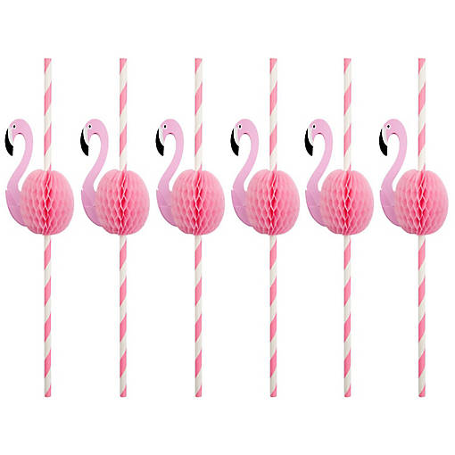 Flamingo Honeycomb Straws -10/pack
