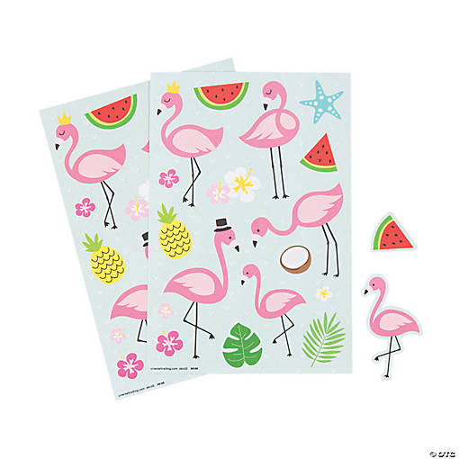 Flamingo Sticker Sheets - 12 Pc.
