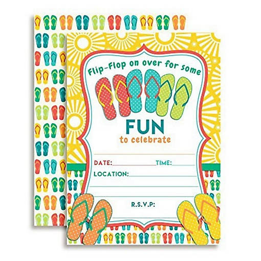 Flip Flop Invitations 40pc. by AmandaCreation