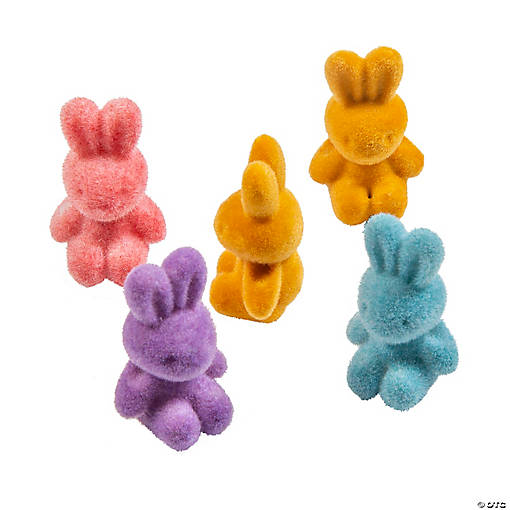 Flocked Bunny Beads - 36 Pc.