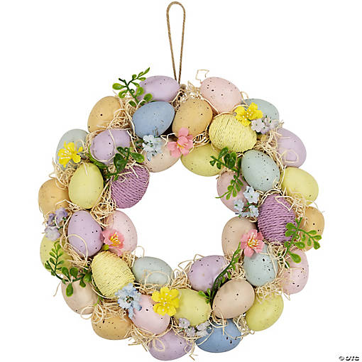 Floral and Easter Egg Spring Wreath - 12.5" - Multicolor