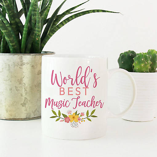 Floral Best Music Ceramic Mug