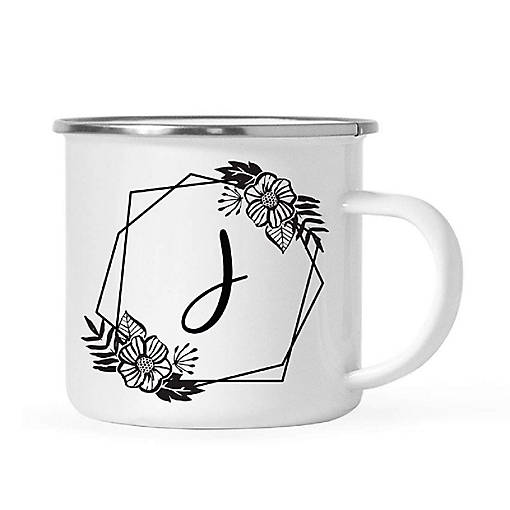 Floral Monogram J 11oz Campfire Mug