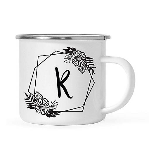 Floral Monogram K 11oz Campfire Mug