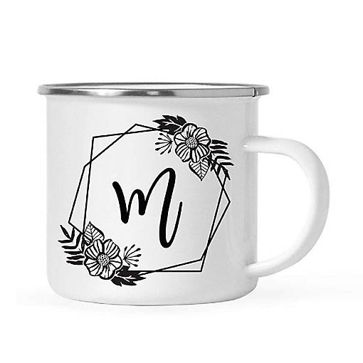 Floral Monogram M 11oz Campfire Mug