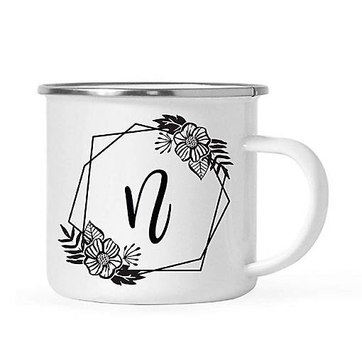 Floral Monogram N 11oz Campfire Mug