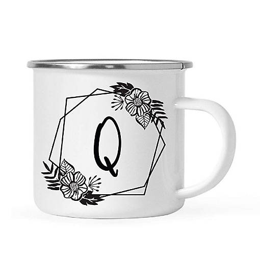 Floral Monogram Q 11oz Campfire Mug