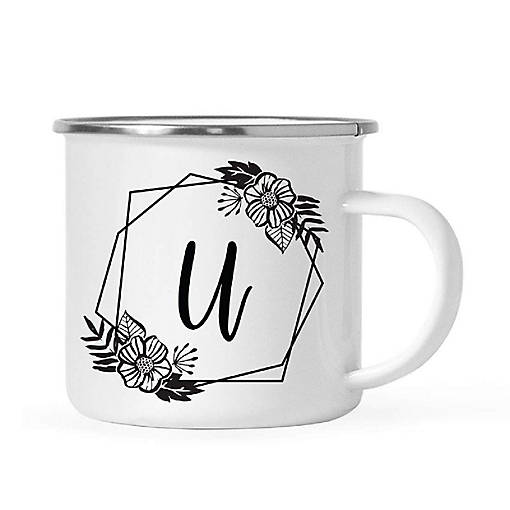 Floral Monogram U 11oz Campfire Mug