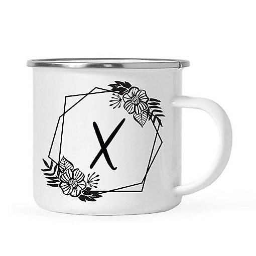 Floral Monogram X 11oz Campfire Mug
