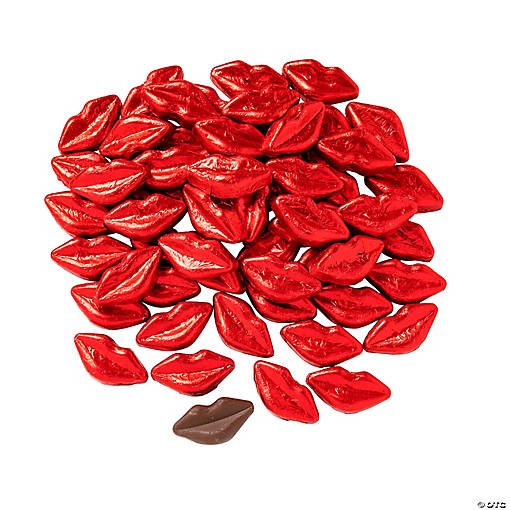 Foil-Wrapped Lips Chocolate Candy - 57 Pc.