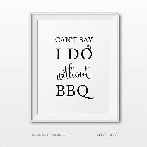 Formal Black White BBQ Table 8.5x11 sign