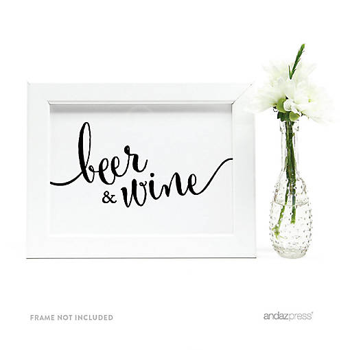 Formal Black White Beer Wine Bar 5x7