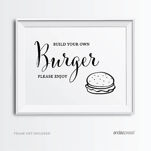 Formal Black White Burger Bar 8.5x11