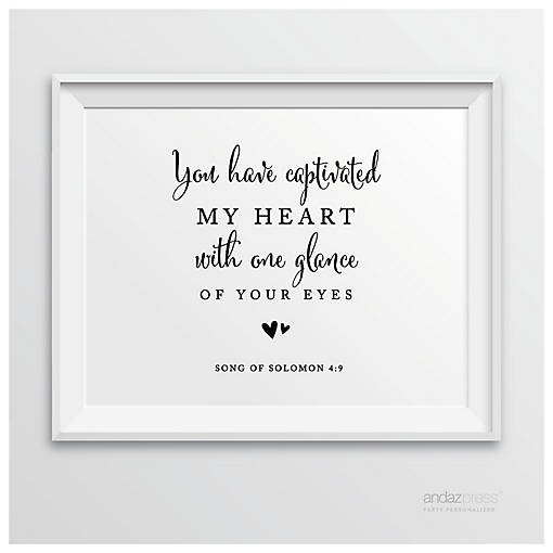 Formal Black White Captured Heart Sign
