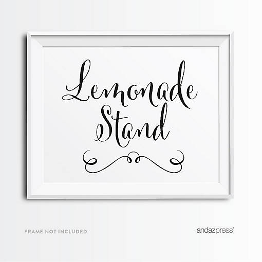 Formal Black White Lemonade Stand 8.5x11
