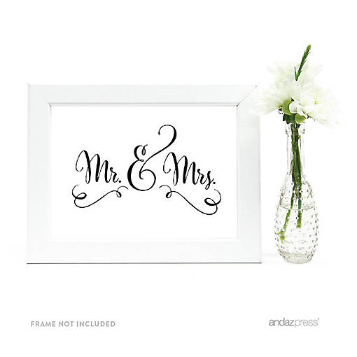 Formal Black White Mr &amp; Mrs 5x7