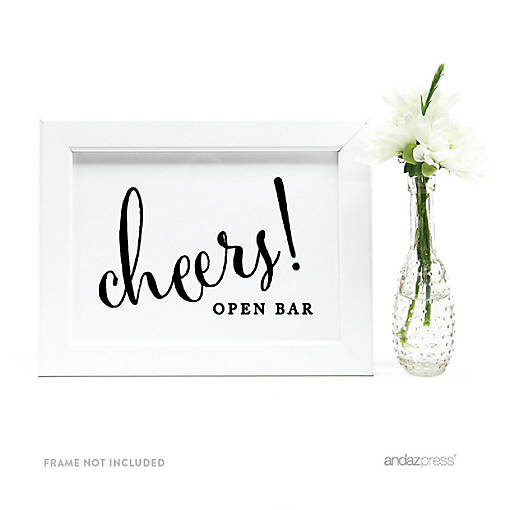 Formal Black White Open Bar Cheers 5x7