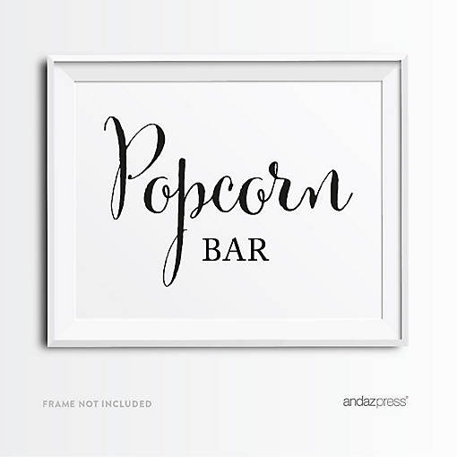 Formal Black White Popcorn Bar 8.5x11