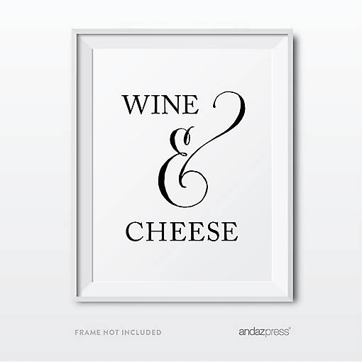Formal Black White Wine Cheese 8.5x11