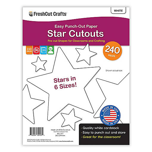 FreshCut Crafts White Star Cutouts