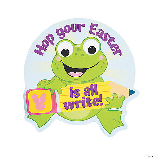 Frog Easter Cards with Eraser - 24 Pc.