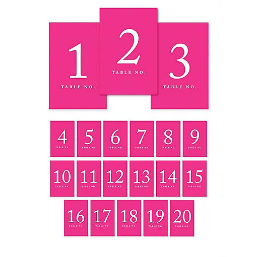 Fuchsia Perforated Table Numbers 1 20