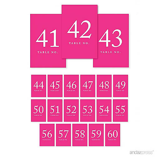 Fuchsia Table Numbers 41 60 4x6
