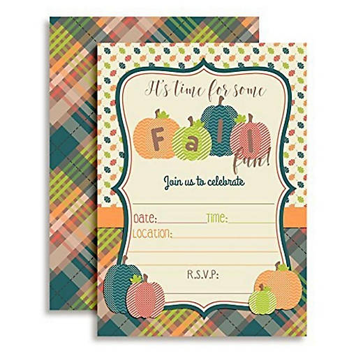 Fun Fall Pumpkin Invitations 40pc. by AmandaCreation