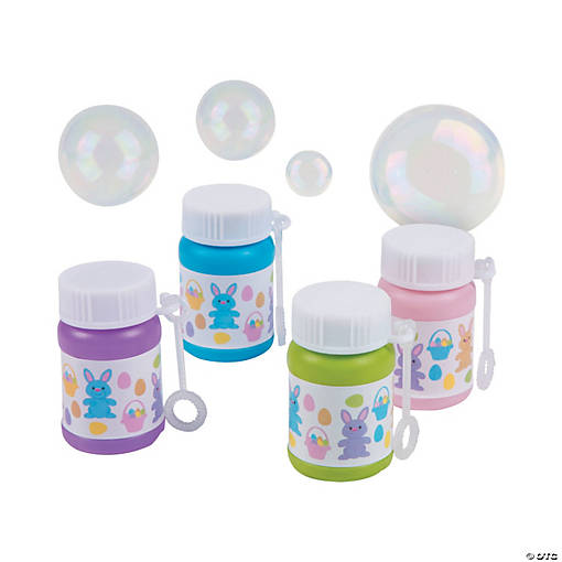 Fun Mini Easter Egg Hunt Bubble Bottles - 24 Pc. for Kids