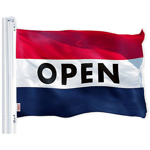 G128 2x3ft 1PK Open Printed 150D Polyester Flag