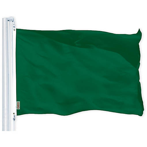 G128 2X3Ft 1Pk Solid Dark Green Printed 150D Polyester Flag