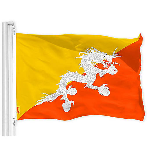 G128 3x5 Ft Printed 150D Polyester Bhutan Flag