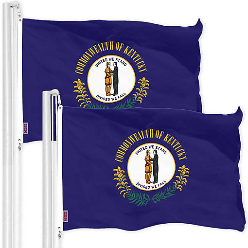 G128 3x5ft 2PK Kentucky 150D Polyester Flag