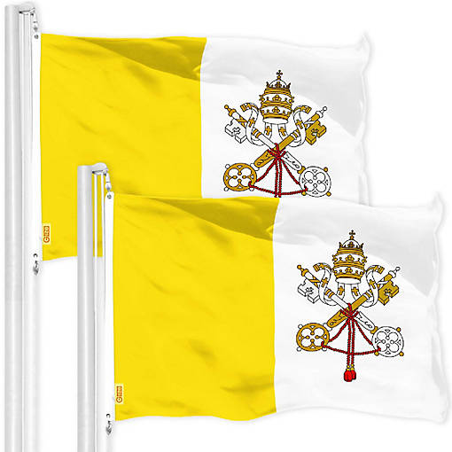G128 3X5Ft 2Pk Vatican 150D Polyester Flag