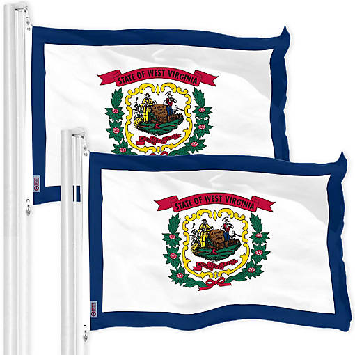 G128 3x5ft 2PK West Virginia 150D Polyester Flag