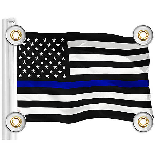 G128 3X5Ft Thin Blue 4 Corner Grommets 150D Polyester Flag