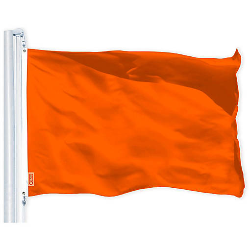 G128 4x6ft 1PK Solid Orange Printed 150D Polyester Brass Grommets Flag