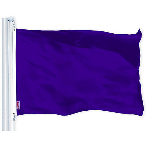 G128 4x6ft 1PK Solid Violet Printed 150D Polyester Brass Grommets Flag