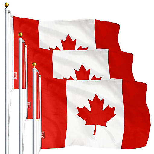 G128 - Canada Canadian Flag 3x5FT 3 Pack Printed Polyester