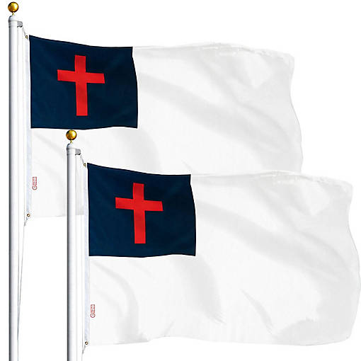 G128 - Christian Flag 3x5FT 2 Pack Printed Polyester