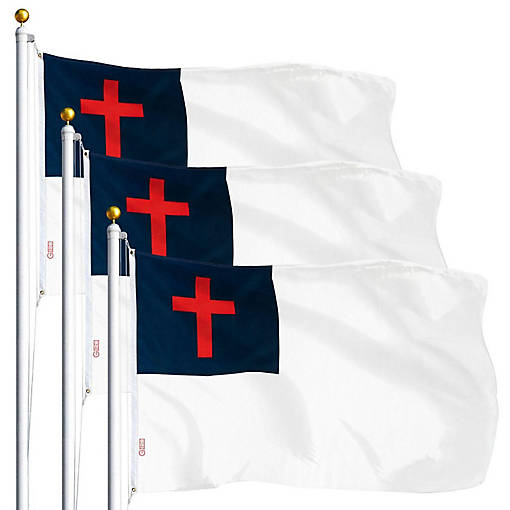 G128 - Christian Flag 3x5FT 3 Pack Printed Polyester