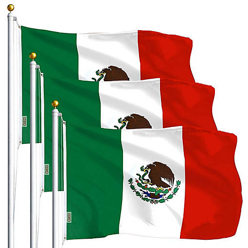 G128 - Mexico Mexican Flag 3x5FT 3 Pack Printed Polyester