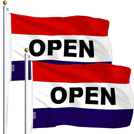 G128 - Open Flag 3x5FT 2 Pack Printed Polyester