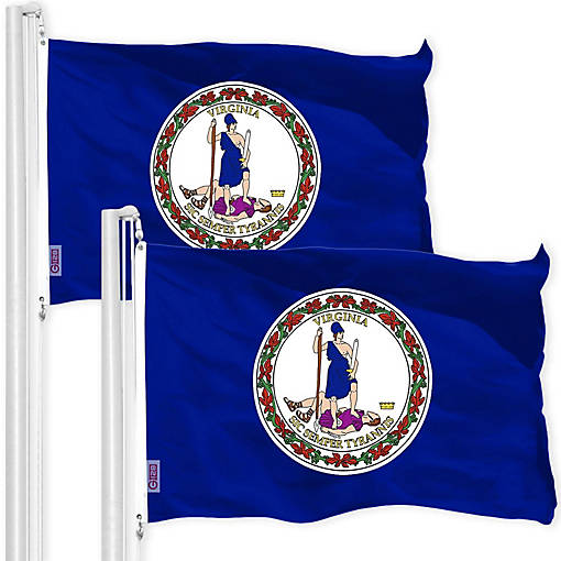 G128 - Virginia VA State Flag 3x5FT 2 Pack 150D Printed Polyester