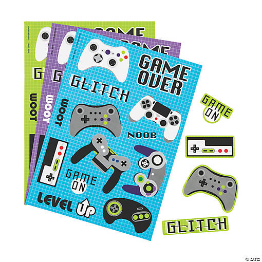 Gamer Sticker Sheets - 24 Pc.