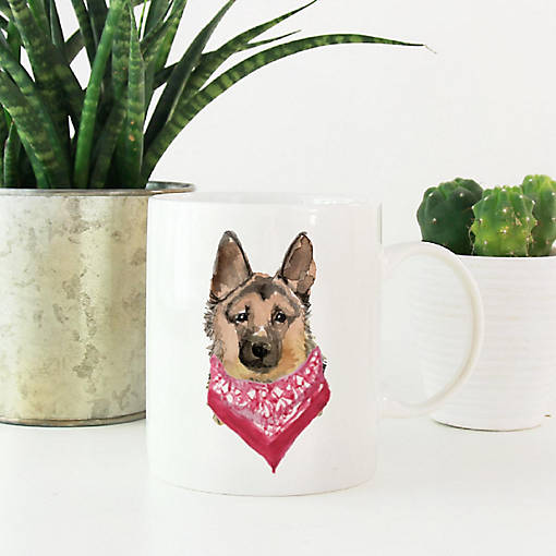 German Shepherd Red Scarf Ceramic Mug