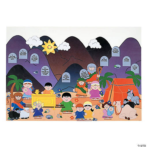 Giant Ten Commandments Sticker Scenes - 12 Pc.