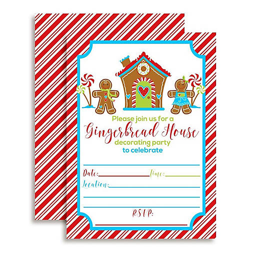 Gingerbread Decorating Invtiations 40pc. by AmandaCreation