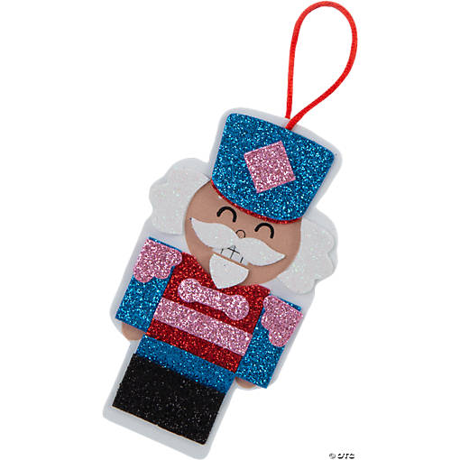 Glitter Nutcracker Ornament Craft Kit - Makes 12.