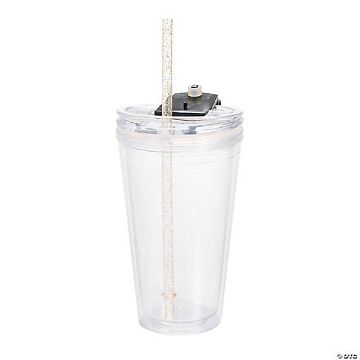 Glitter Reusable Plastic Straws - 24 Pc.